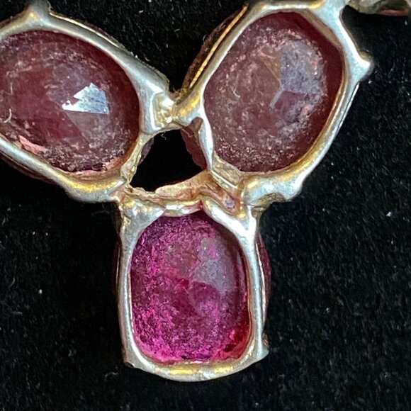 18” Necklace Gold over Sterling Silver 925 with Rubies Jewelry - Picture 7 of 14